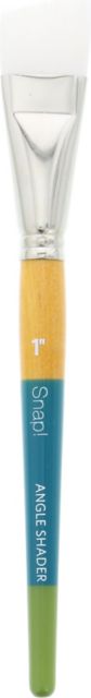 SNAP WHITE TAKLON ANGLE SHADER 1INCH SHORT HANDLE