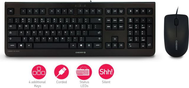 CORD QT KEYB W CRD MOUSE BLACK - ONLINE ONLY